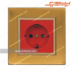 پریز ارت UPS برلیان طرح متال طلایی میان سفید ایران الکتریک