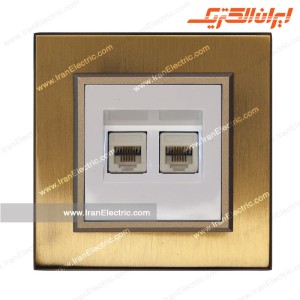 پریز شبکه کامپیوتر برلیان متال طلایی میان سفید ایران الکتریک