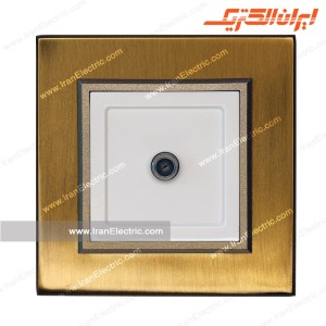 پریز آنتن SAT برلیان متال طلایی میان سفید ایران الکتریک