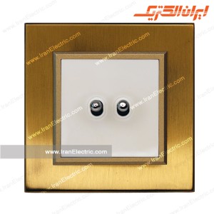 کلید دوپل اهرمی برلیان متال طلایی میان سفید ایران الکتریک