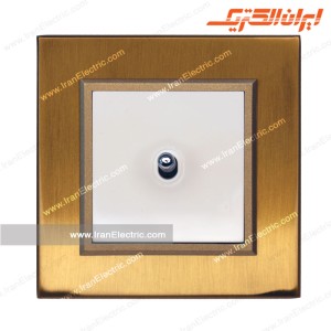 کلید یکپل اهرمی برلیان متال طلایی میان سفید ایران الکتریک