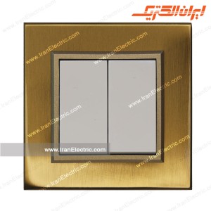 کلید دوپل برلیان متال طلایی میان سفید ایران الکتریک