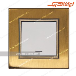 کلید یکپل برلیان متال طلایی میان سفید ایران الکتریک