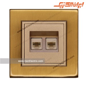پریز شبکه کامپیوتر برلیان متال طلایی مات ایران الکتریک