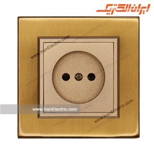 پریز برق ساده برلیان متال طلایی مات ایران الکتریک