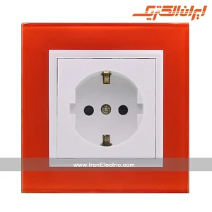 پریز برق ارت سرامیک برلیان کریستال نارنجی ایران الکتریک