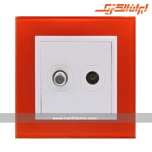 پریز آنتن دوتایی TV-SAT برلیان کریستال نارنجی ایران الکتریک