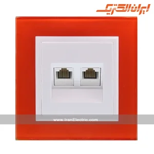 سوکت شبکه کامپیوتر برلیان کریستال نارنجی ایران الکتریک