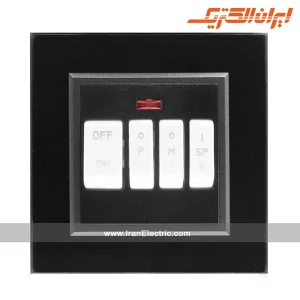 کلید کولر برلیان کریستال مشکی ایران الکتریک