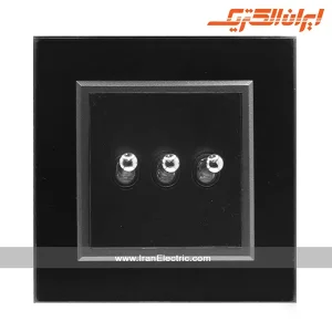 کلید سه پل اهرمی برلیان کریستال مشکی ایران الکتریک
