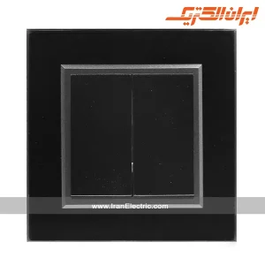 کلید دوپل برلیان کریستال مشکی ایران الکتریک