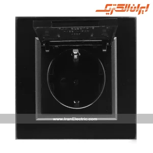 پریز برق ارت دربدار برلیان کریستال مشکی ایران الکتریک