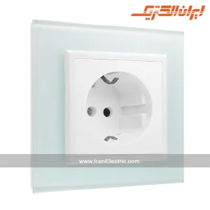 پریز برق ارت سرامیک برلیان کریستال سفید ایران الکتریک