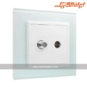 پریز آنتن دوتایی TV-SAT برلیان کریستال سفید ایران الکتریک