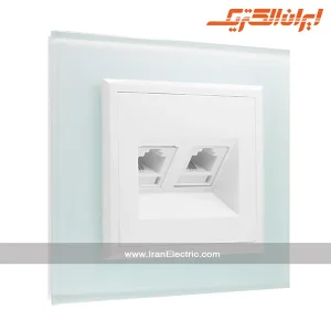 سوکت تلفن دوتایی برلیان کریستال سفید ایران الکتریک