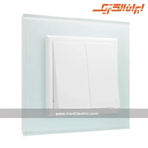 کلید دوپل برلیان کریستال سفید ایران الکتریک