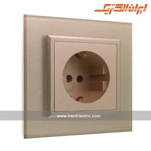 پریز برق ارت سرامیک برلیان کریستال بژ ایران الکتریک