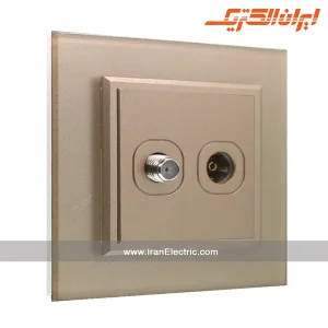 پریز آنتن دوتایی TV-SAT برلیان کریستال بژ ایران الکتریک