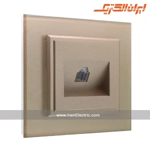 سوکت تلفن دوتایی برلیان کریستال بژ ایران الکتریک