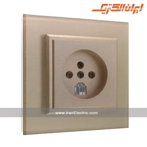 پریز تلفن دوکاره برلیان کریستال بژ ایران الکتریک