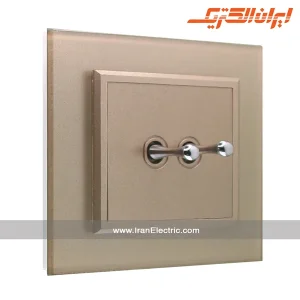 کلید دوپل اهرمی برلیان کریستال بژ ایران الکتریک