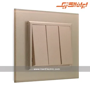 کلید سه پل برلیان کریستال بژ ایران الکتریک