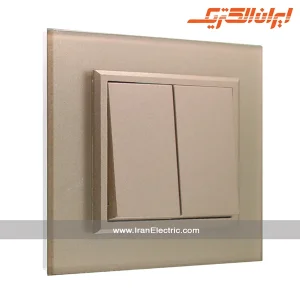 کلید دوپل برلیان کریستال بژ ایران الکتریک