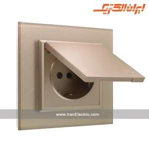 پریز برق ارت دربدار برلیان کریستال بژ ایران الکتریک