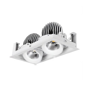 چراغ سقفی توکار گریل دوتایی بدنه سفید 64 وات ای دی سی EDC / یخی