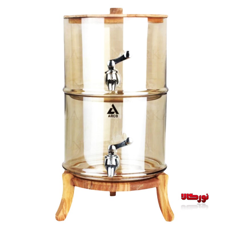 کلمن شیشه ای دو طبقه چوبی شامپاینی آرکو