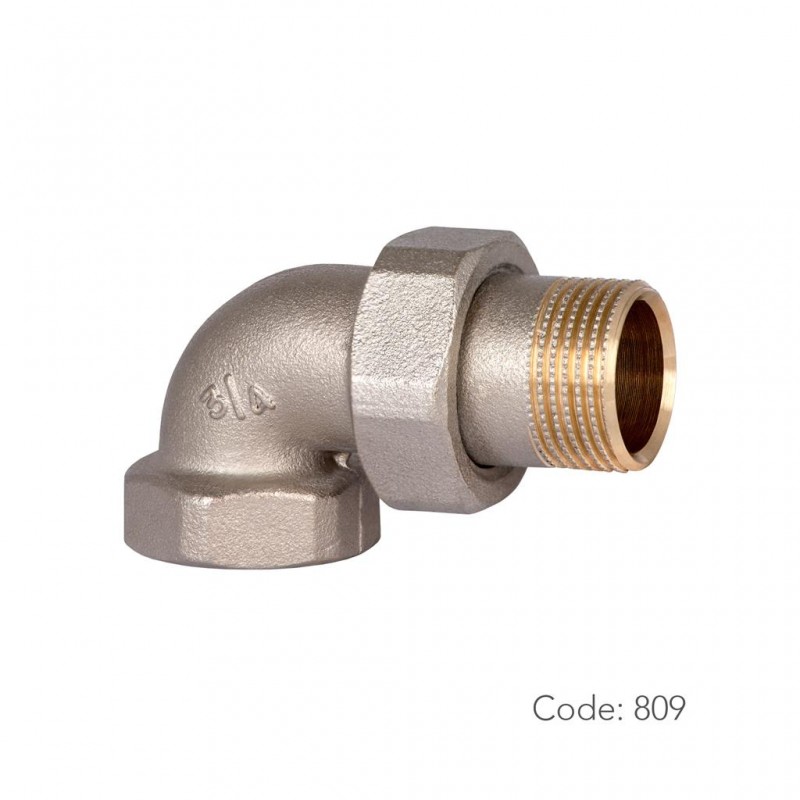 شیر زانو گوشه دار برنجی 809 سامین در سایز ۳/۴ اینچ