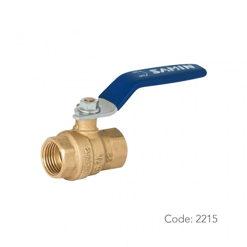 شیر توپی آب برنجی 2215 سامین با آبدهی بیشینه در سایز ۱/۲ اینچ با تنوع دسته بلند و کوتاه