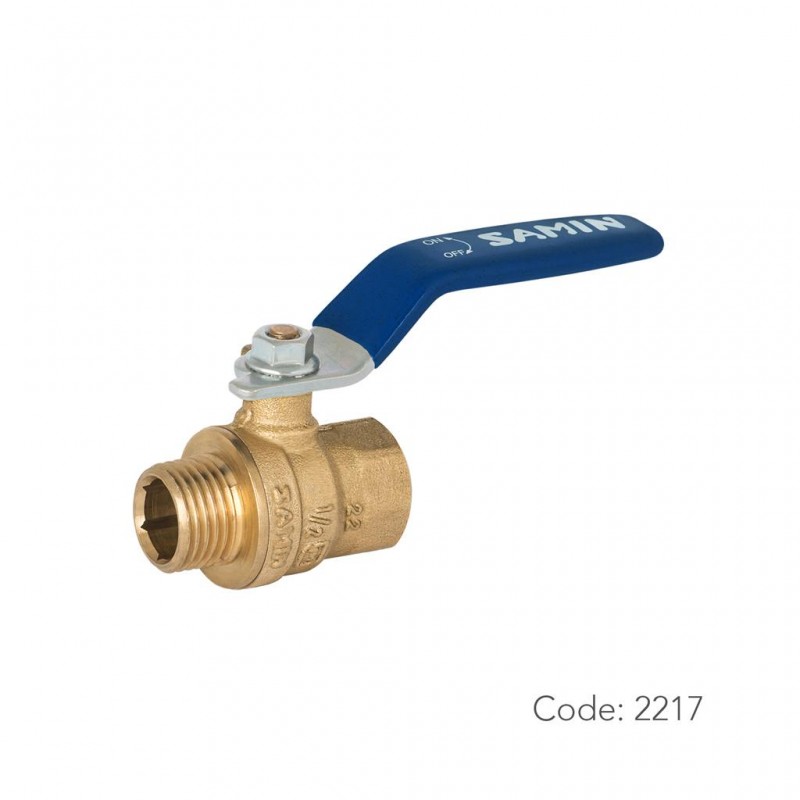 شیر توپی آب برنجی 2217 سامین با آبدهی بیشینه در سایز ۱/۲ اینچ با تنوع دسته بلند و کوتاه