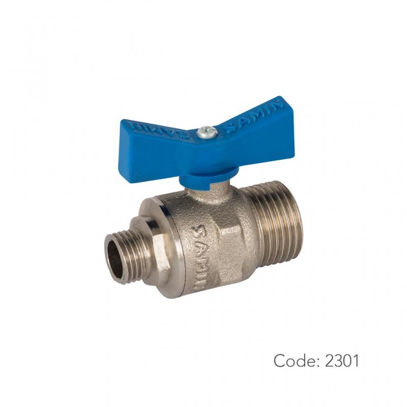 شیر برنجی توپی آب 2301  سامین با آبدهی کمینه از دنده روپیچ1/2 اینچ به دنده روپیچ 1/4 اینچ