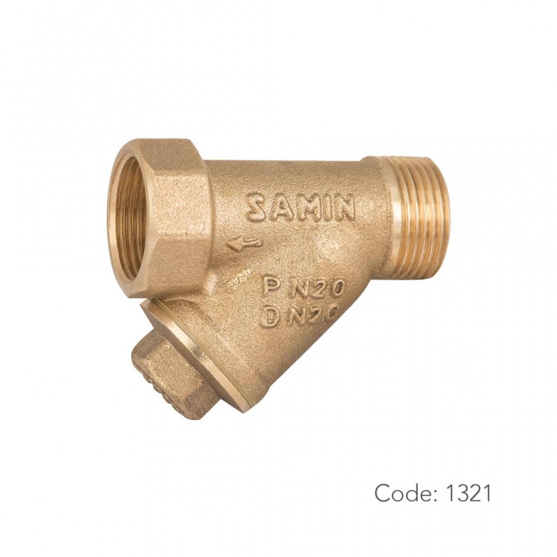 صافی Y برنجی ۱۳۲۱ سامین در سایز ۳/۴ اینچ  با تنوع تنه برنجی و آبکاری کروم