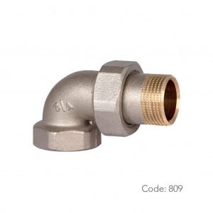 شیر زانو گوشه دار برنجی 809 سامین در سایز ۳/۴ اینچ