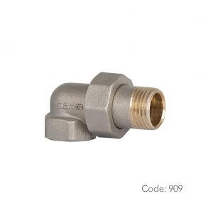 شیر زانو گوشه دار برنجی 909 سامین در سایز ۱/۲ اینچ