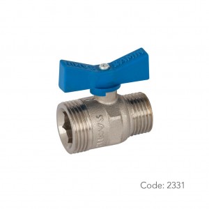 شیر توپی آب برنجی 2331 سامین با آبدهی کمینه از دنده روپیچ 1/2 اینچ به دنده روپیچ 3/4  اینچ