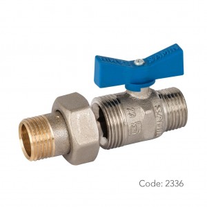 شیر توپی آب برنجی 2336 سامین با آبدهی کمینه از دنده روپیچ 1/2 اینچ به دنده روپیچ 3/4 اینچ