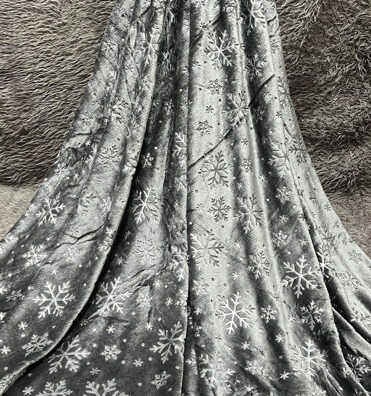 پتو مسافرتی ژله ای دونفره برفی(طوسی تیره)