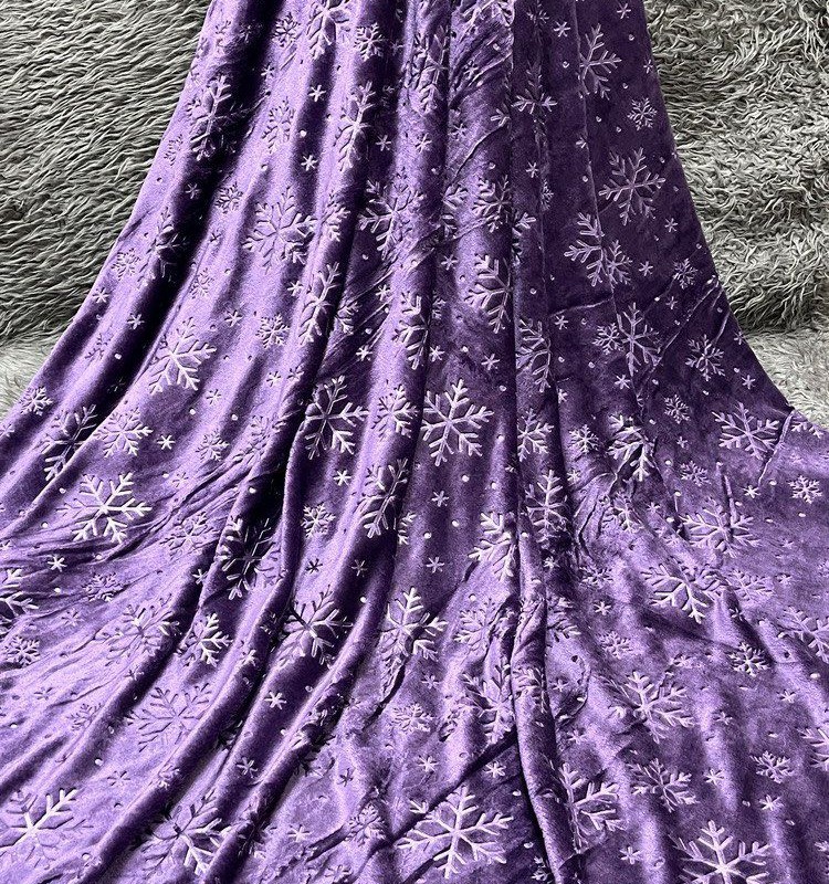 پتو مسافرتی ژله ای دونفره برفی(بنفش)