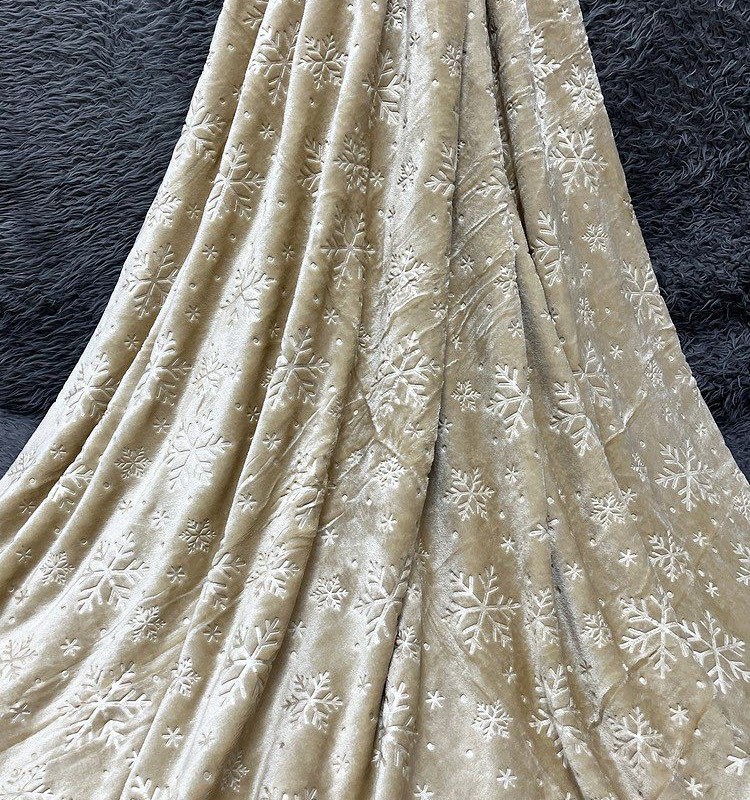 پتو مسافرتی ژله ای دونفره برفی(کرمی)