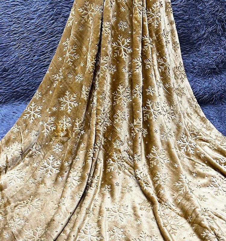 پتو مسافرتی ژله ای دونفره برفی(خردلی)