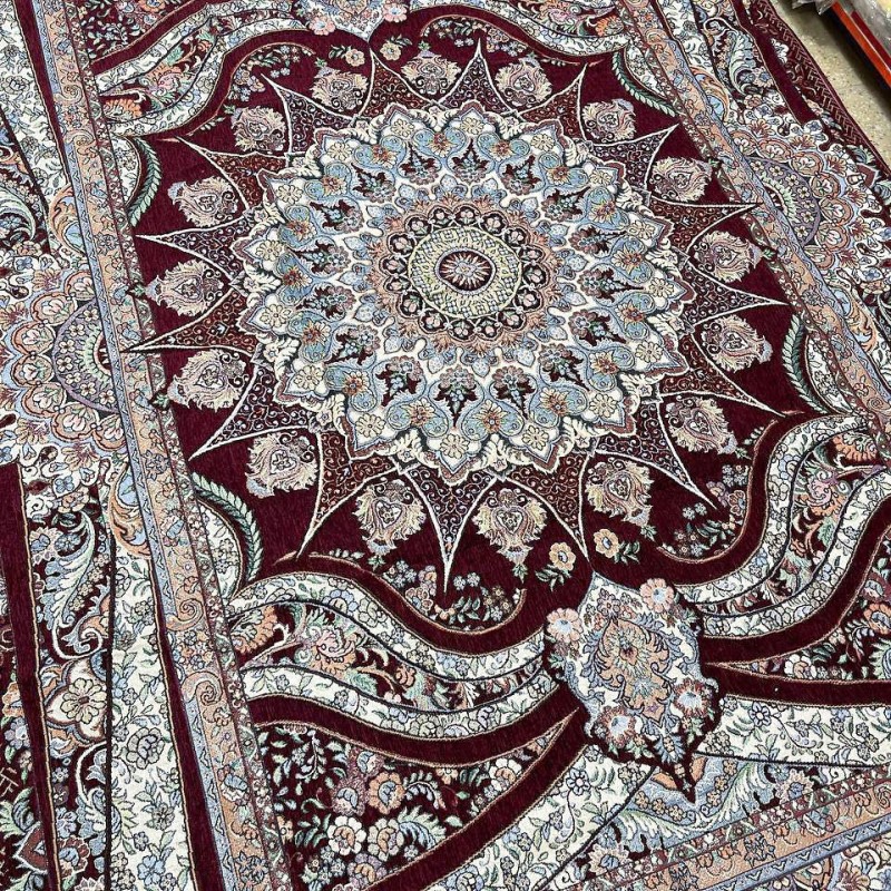 روفرشی مخمل زرک دار زرشکی(مارک یلدای کویر)در۴سایز
