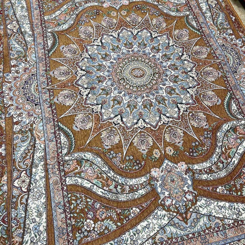 روفرشی مخمل زرک دار گردویی(مارک یلدای کویر)در۴سایز