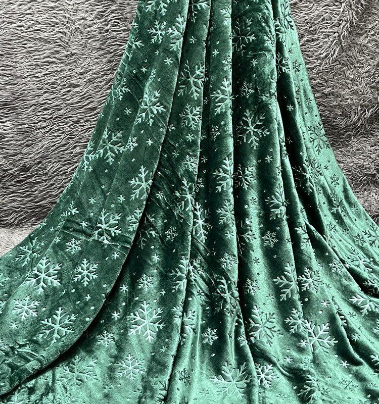 پتو مسافرتی ژله ای دونفره برفی(سبز لجنی)