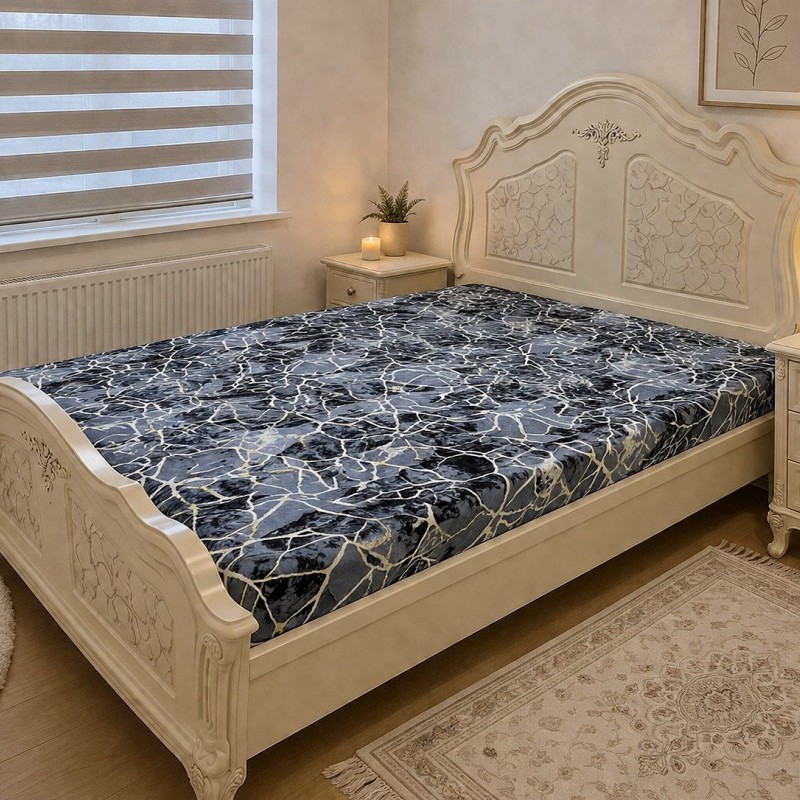 ملافه روتختی کش دار تک نفره و دونفره (طوسی سنگی)