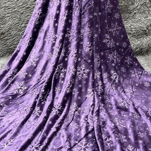 پتو مسافرتی ژله ای دونفره برفی(بنفش)
