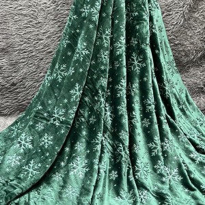پتو مسافرتی ژله ای دونفره برفی(سبز لجنی)
