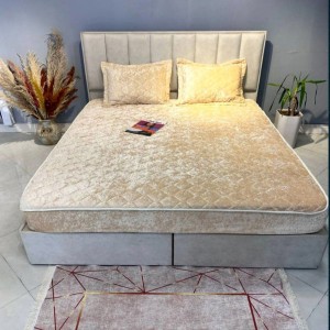 روتختی مخمل کش دار سه تیکه دونفره(نباتی)